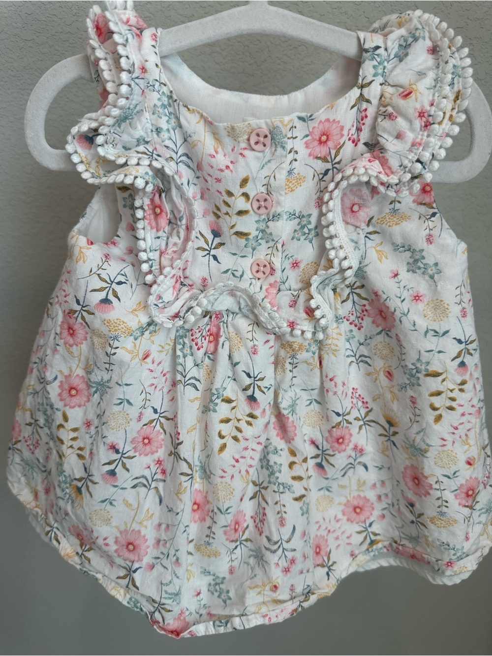 Cottagecore coastal Tommy Bahama Baby Floral Dress in Pink, Yellow & White - Picture 4 of 5